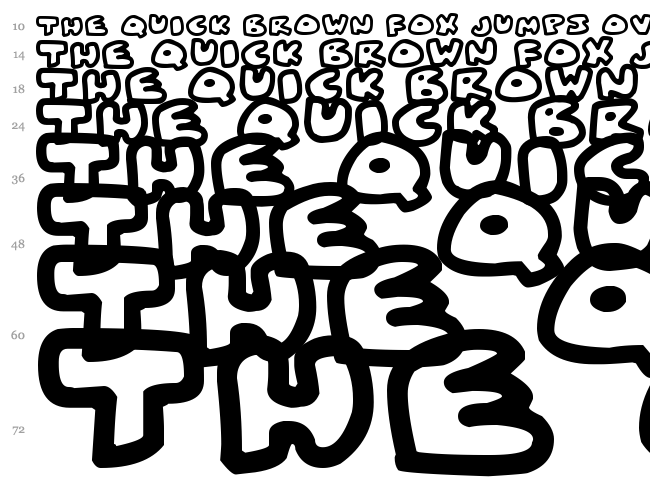 Fat Wobble Outlines font waterfall